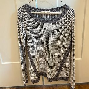 Blue and white waffle sweater by True Vince Camino, size small